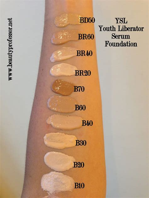 ysl forever youth foundation shade|YSL foundation color chart.